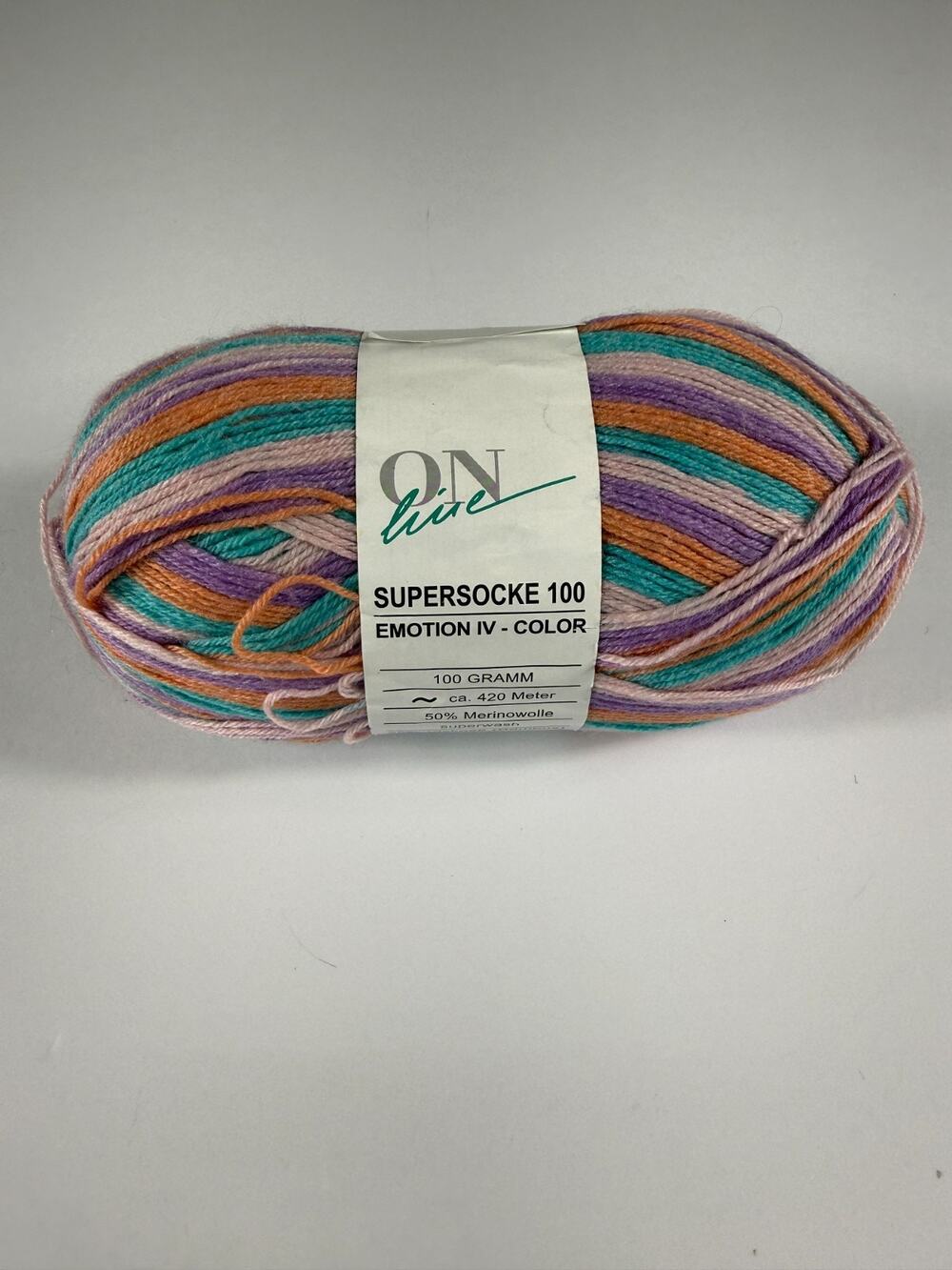 ONline Supersocke 100 Emotion IV Color Sock Yarn #1373 Bamboo Merino Wool 100g